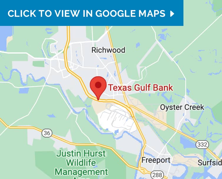 Texas Gulf Bank Clute Map